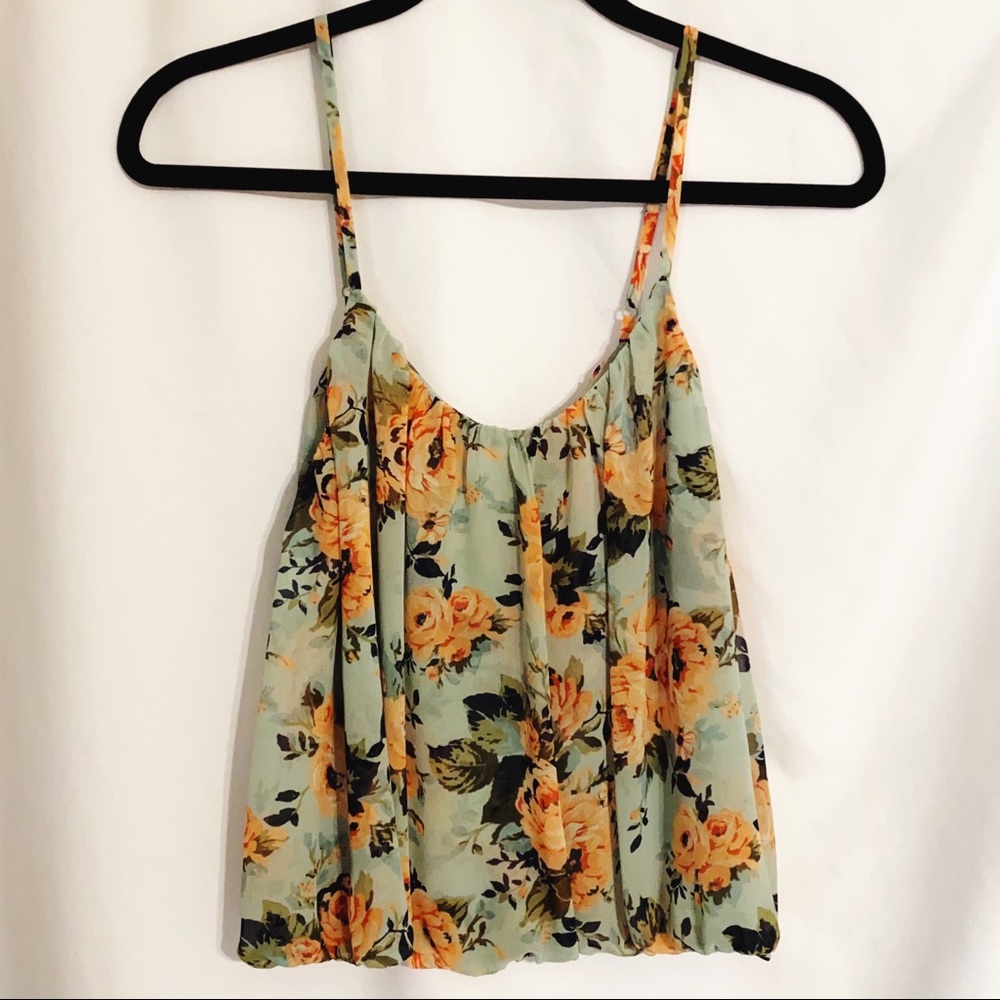 Cropped Floral Tank Top